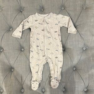 Carter's Gray and Blue Cozy Footed One Piece
